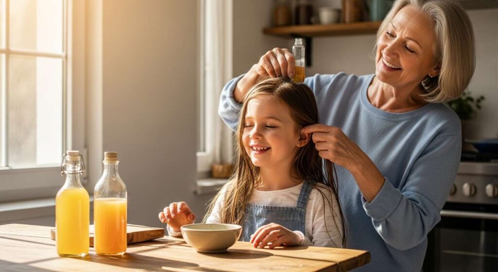 Risciacquo acido: il trucco della nonna per capelli a specchio